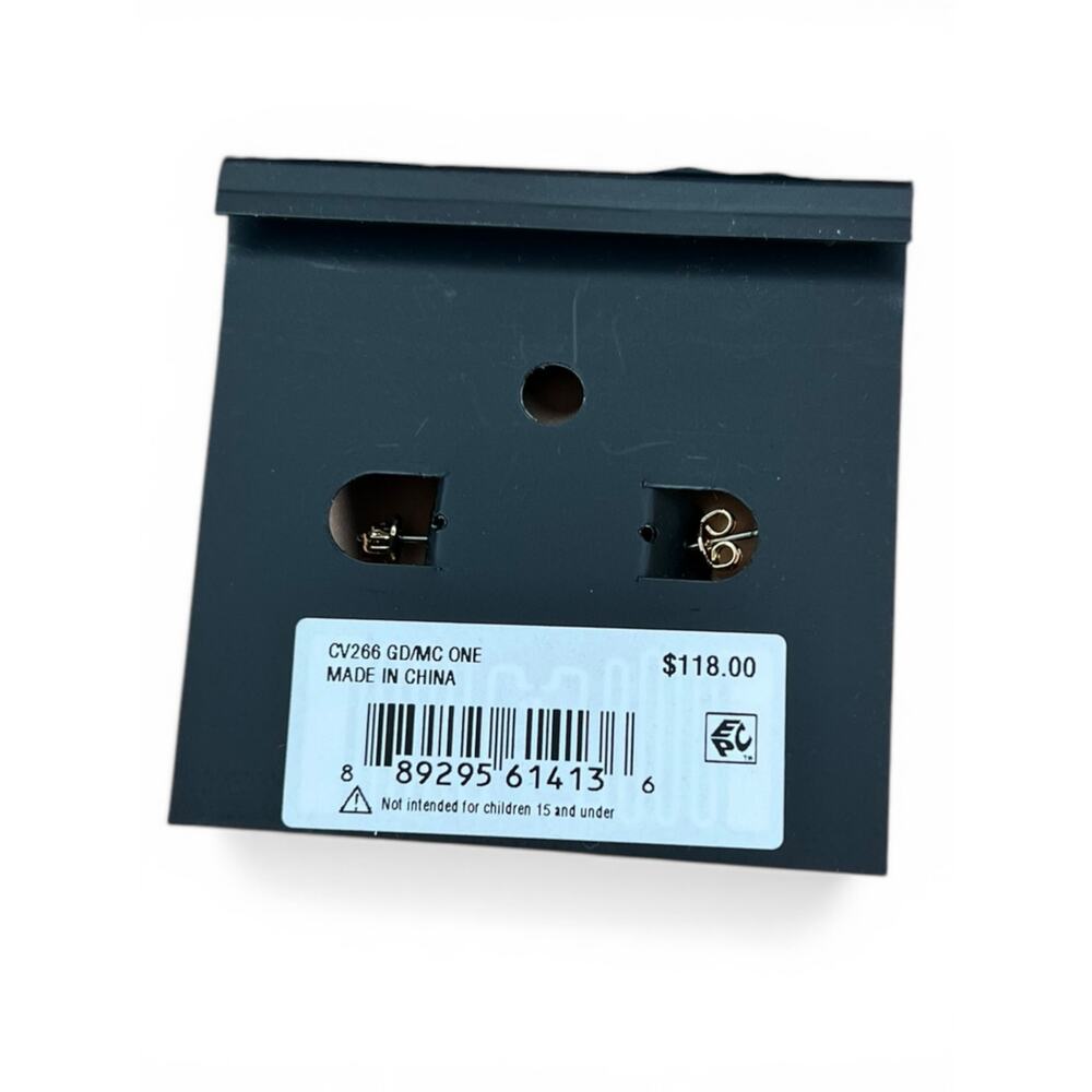 NWT Coach Padlock Multi Charm Huggie Earrings  Gold Beaded Butterfly Key Logo - Picture 6 of 6